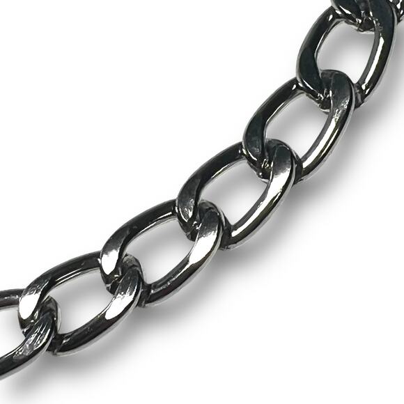 Chunky Silver Tone Chainlink Western Style Adjustable Skinny Belt Party Rock - Picture 6 of 7